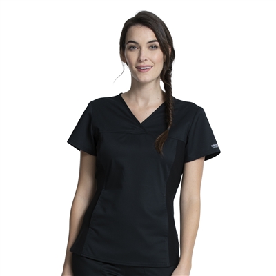 Cherokee WW2875 - Women's V-Neck Knit Panel Scrub Top